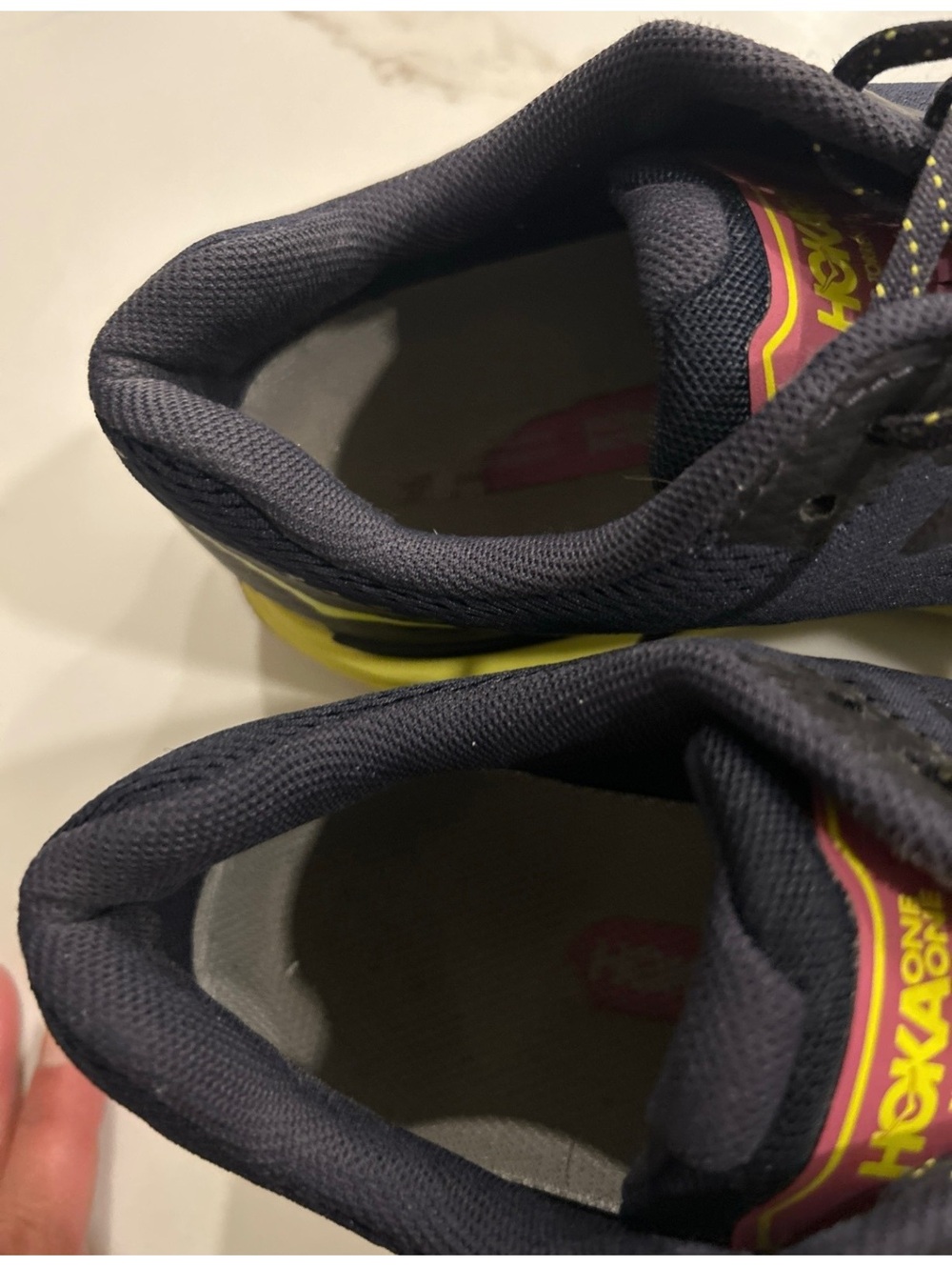 Hoka One One Trail Running Shoes - Navy and Yellow, Size 9 - Picture 4 of 7